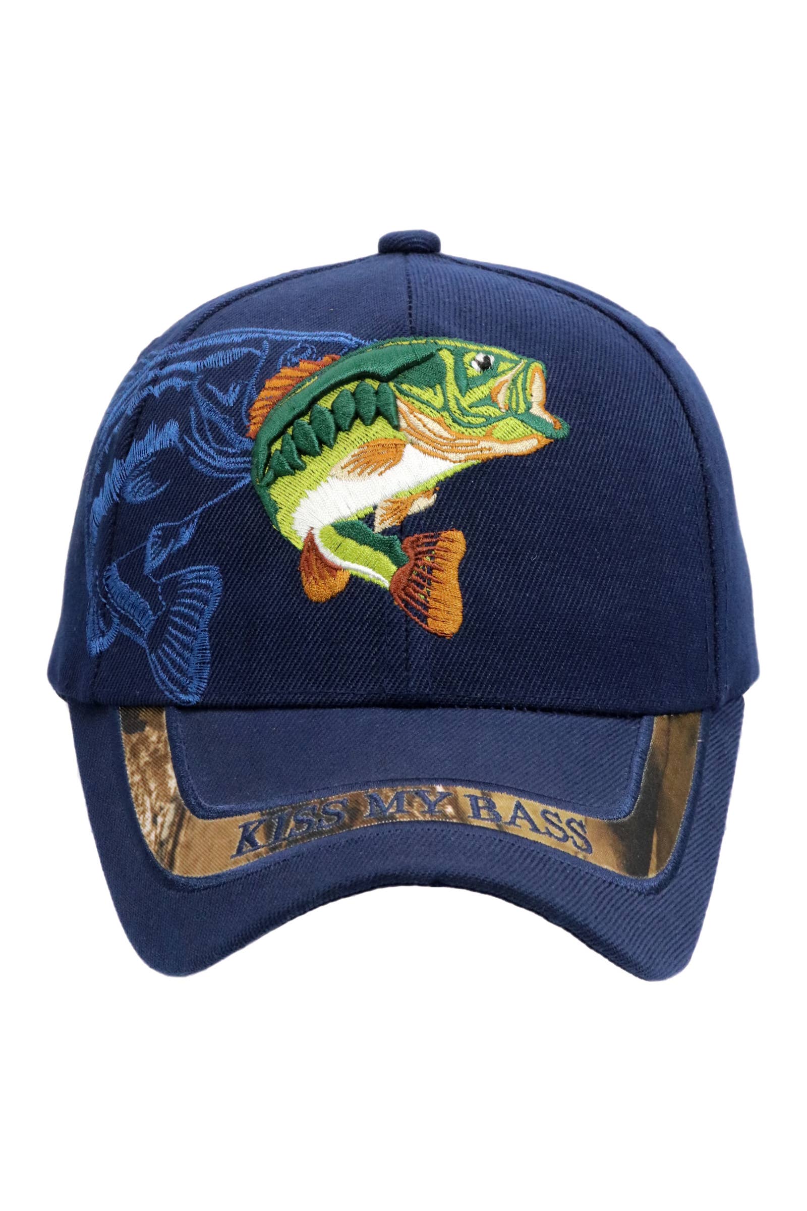 Cap Zone - Venta al por mayor Gorra de béisbol - Unisex - Gorra de béisbol acrílica Kiss My Bass Fish con cierre de velcro9
