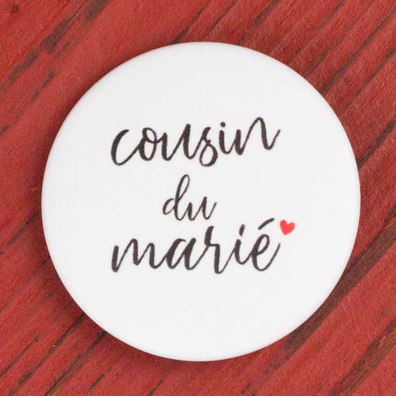 Cousin of the groom wedding badge for wholesale by Te Whaka