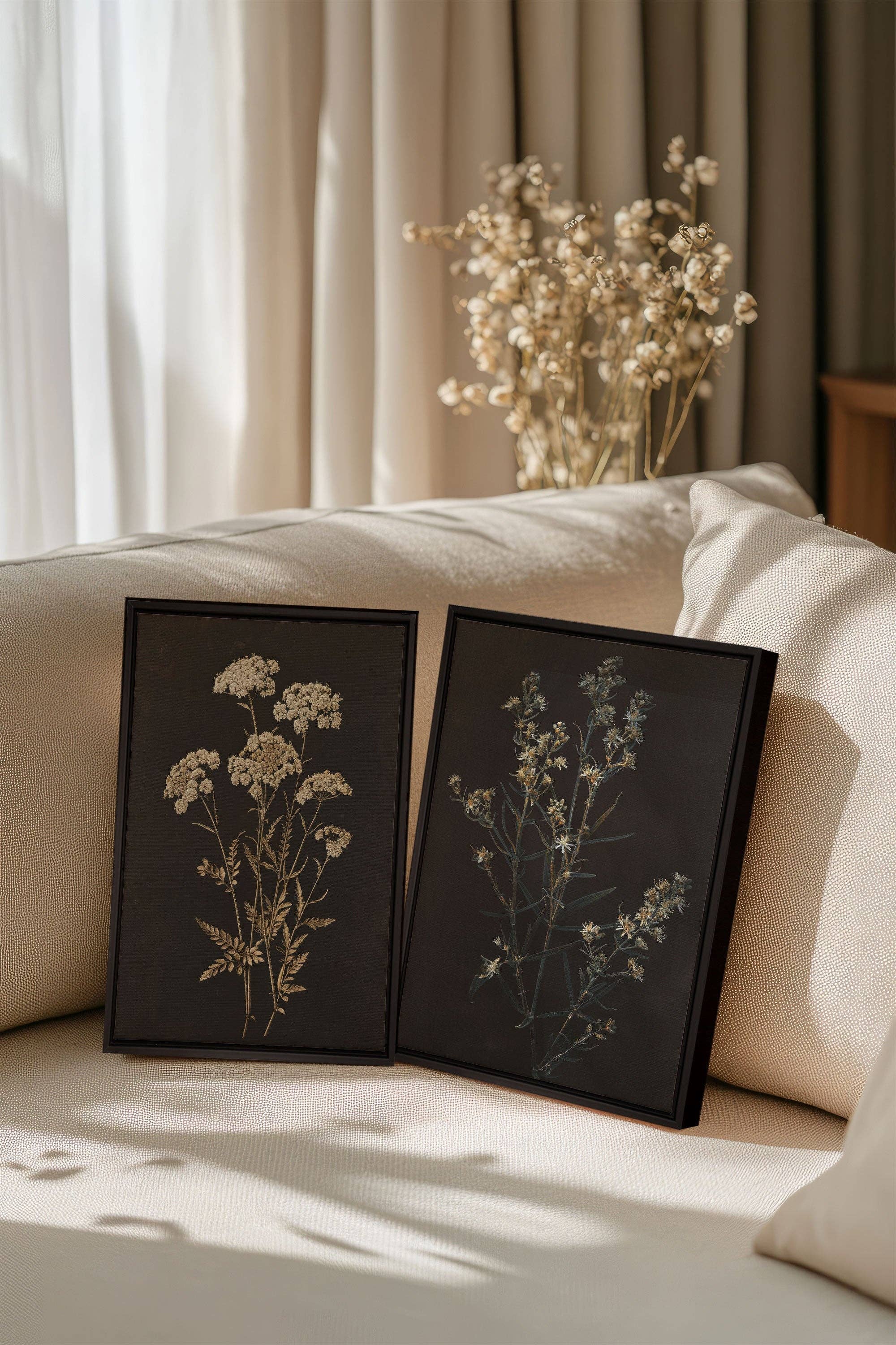 Oleka Canvas - Vente Set d'éléments de galerie photo - DUO FLEURS PRÉCIEUSES, oeuvre sur toile imprimée1