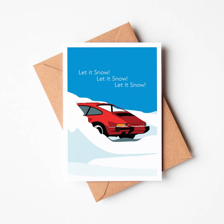 Porsche 'Let it Snow!' Christmas Card for wholesale by Graphic Deluxe