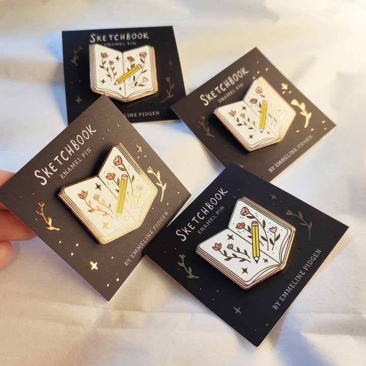 Emmeline Illustration - Wholesale Lapel Pin/Button - Sketchbook ✏️📚 Enamel Pin Badge