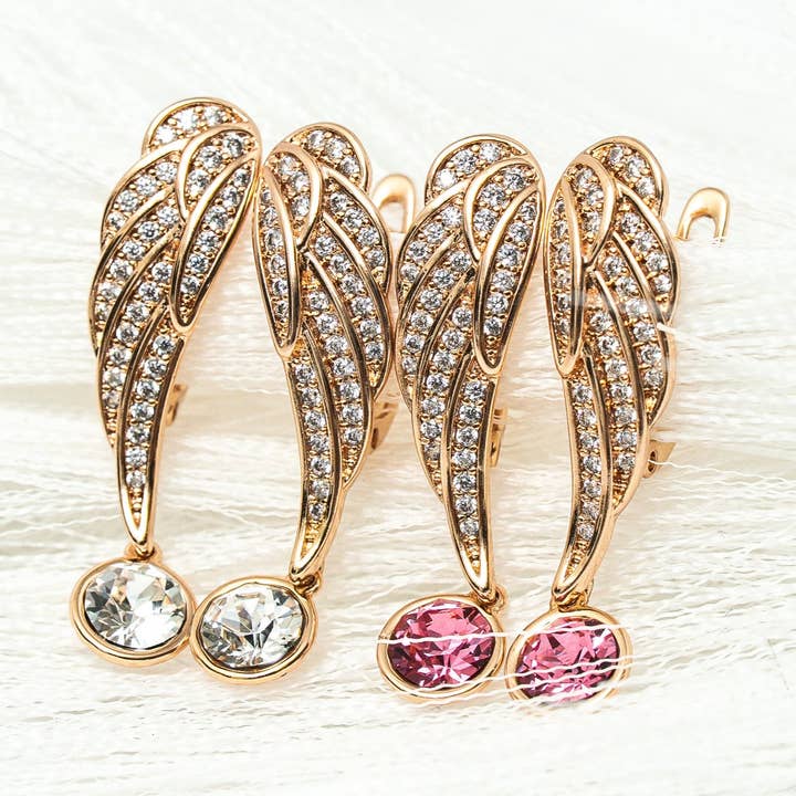 Erhebe dich wieder Kristallflügel-Ohrringe für den Großhandel von Harma