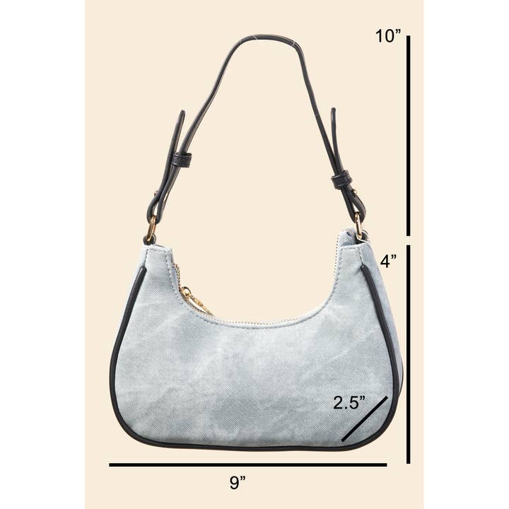BL Denim And Faux Leather Hand Bag for wholesale on Faire