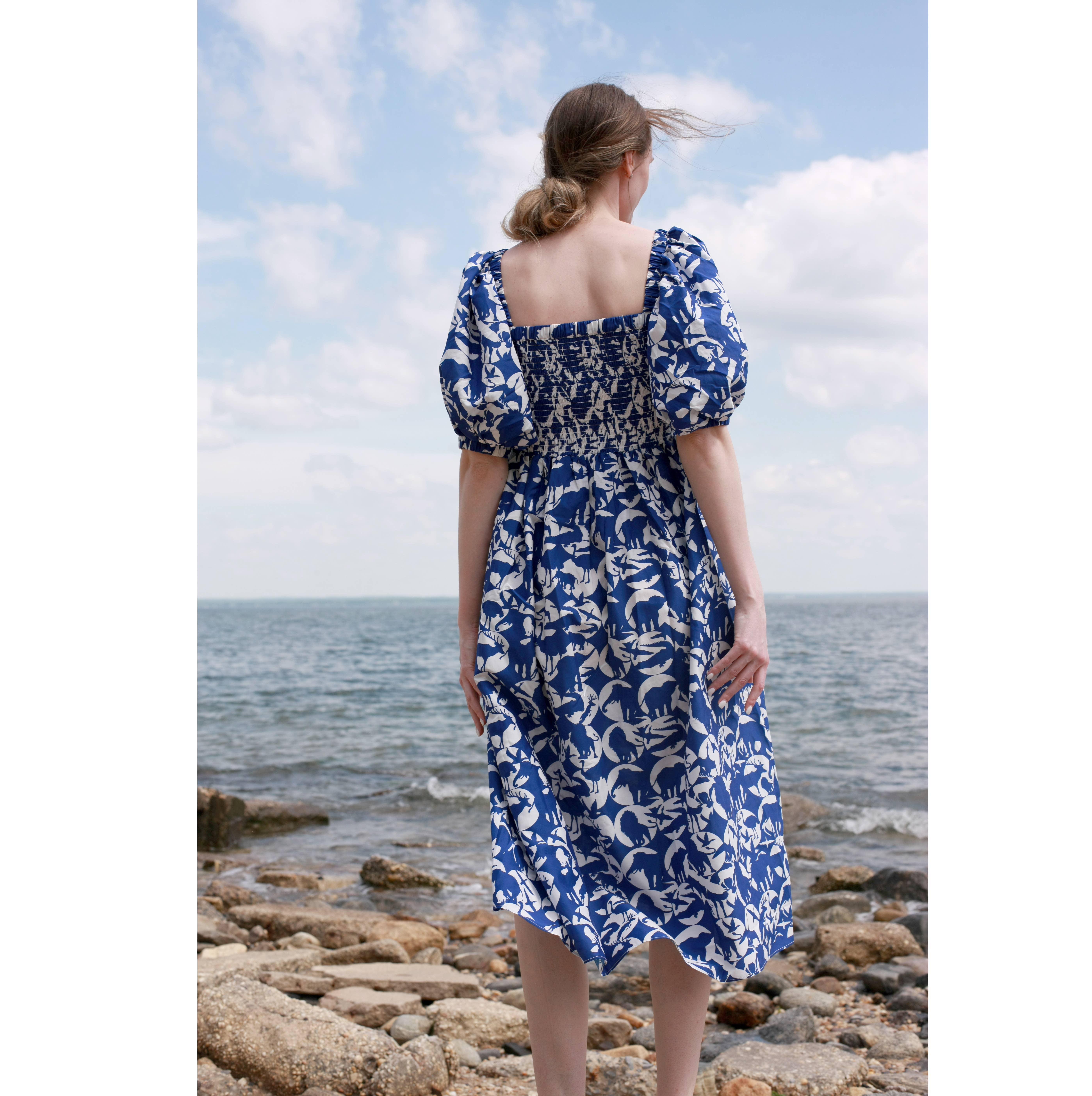 Jessie Zhao New York - Wholesale Dress - Women's - Animal World Smocked Cotton Silk Dress2