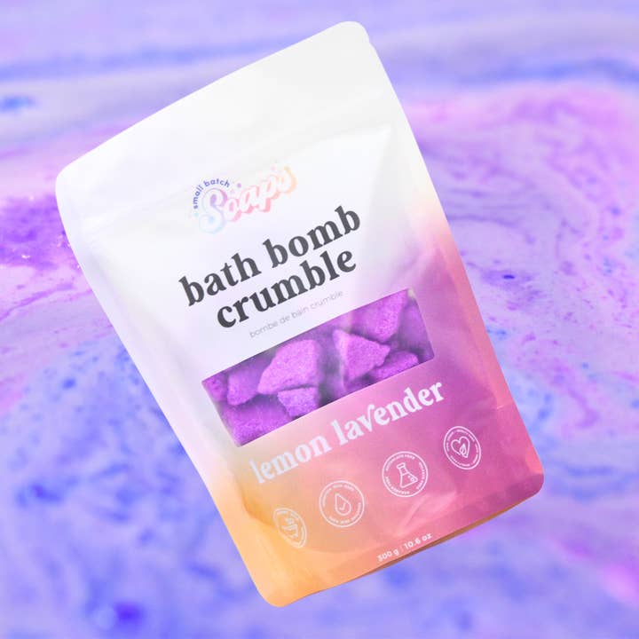Small Batch Soaps - Wholesale Bath Bomb/Fizz - Lemon Lavender Bath Bomb Crumble