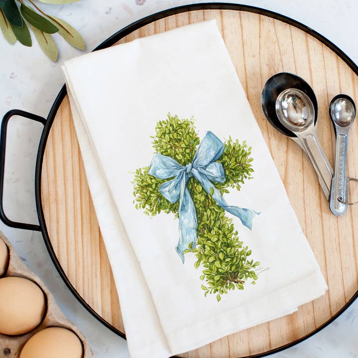 Boxwood Blessing Kitchen Towel for wholesale by Pelican Provision Co.