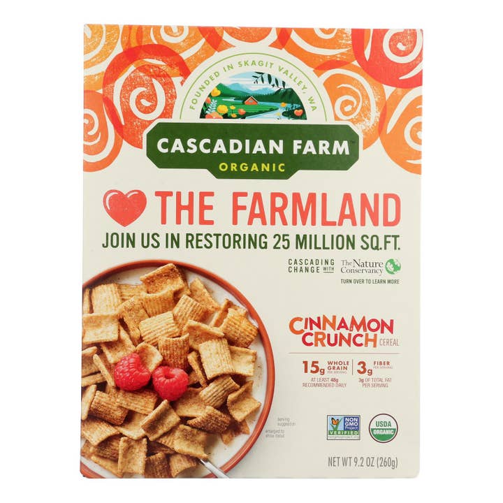 Cascadian Farm Organic Cinnamon Crunch Cereal, 10 Pack for wholesale by Everyday Supply Co