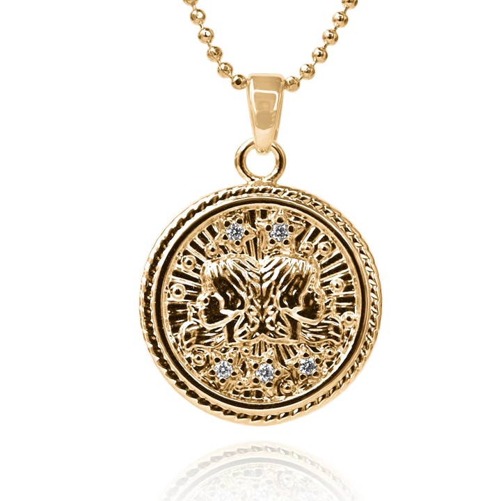 Gemini Zodiac Coin Necklace for wholesale by Nomie