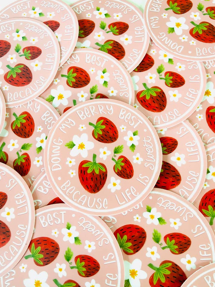 Doing my Berry Best Sticker for wholesale by Makerie Day