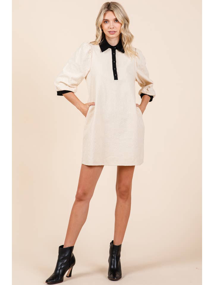 GeeGee Clothing - Wholesale Dress - Women's - Geometric Textured Mini Dress, MD50958