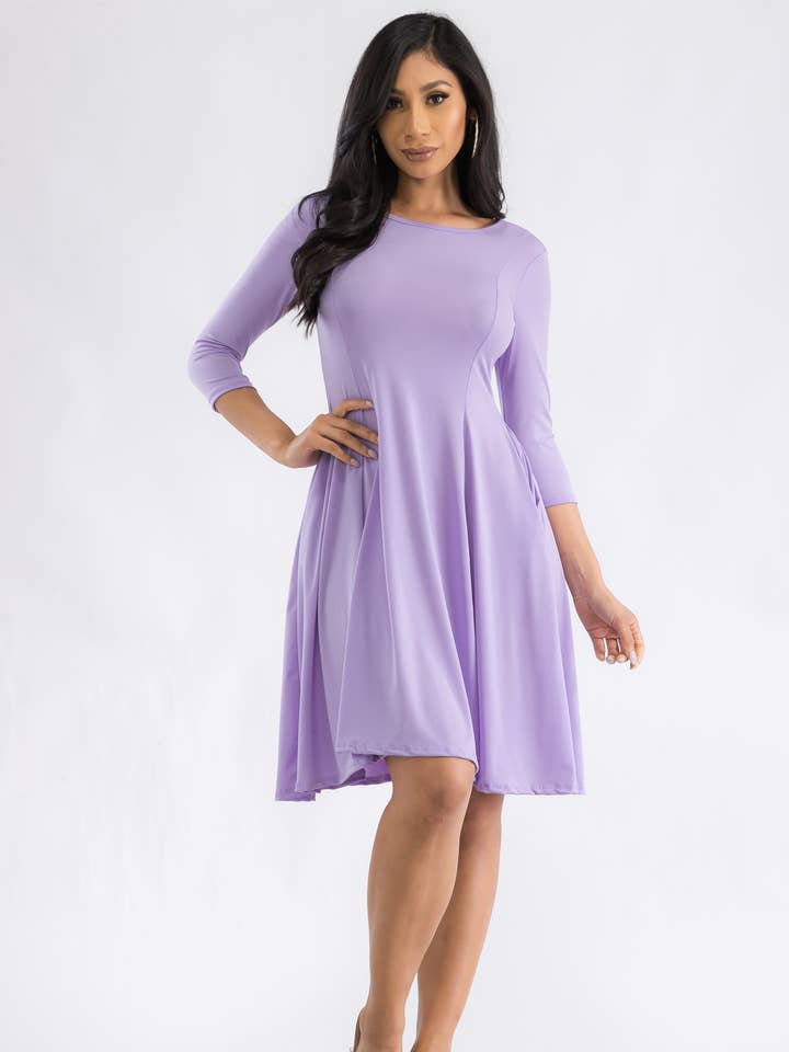 H&H Fashion Inc. - Vente Robe – femme - HH711X-SL - Robe tunique à manches longues0