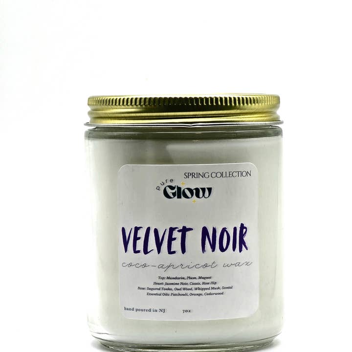 Velvet Noir – Coco-Apricot Wax Wood Wick Candle for wholesale by pureglow