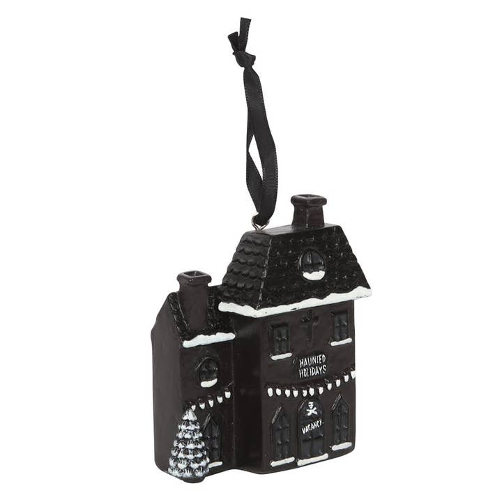 Something Different Wholesale - Wholesale Ornament - Haunted Holiday House Resin Gothic Christmas Decoration2