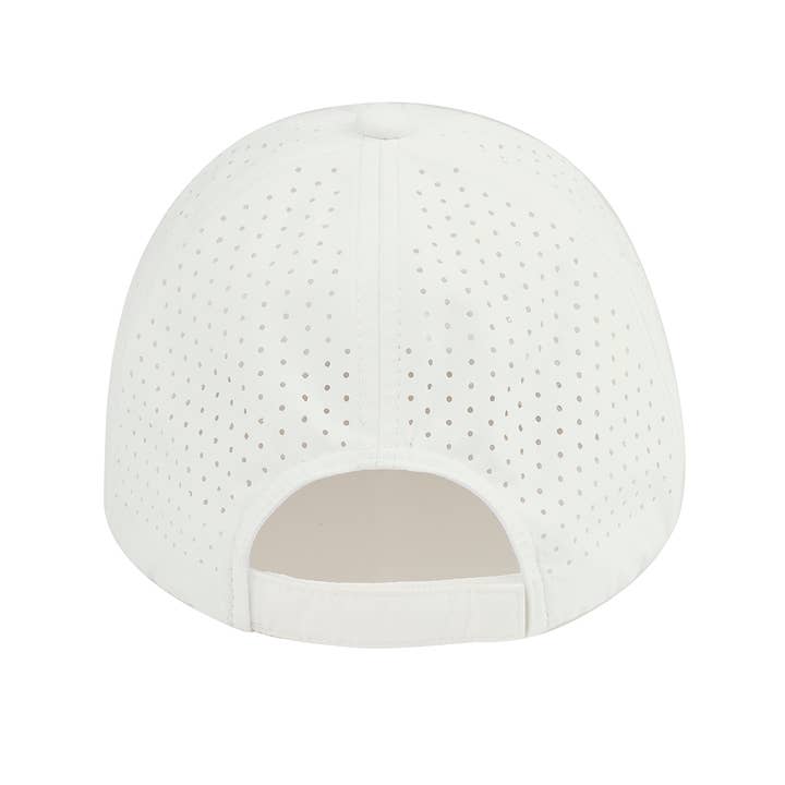 Funky Junque - Wholesale Baseball Cap - Unisex - Laser Cut Unstructured Running Cap - White3