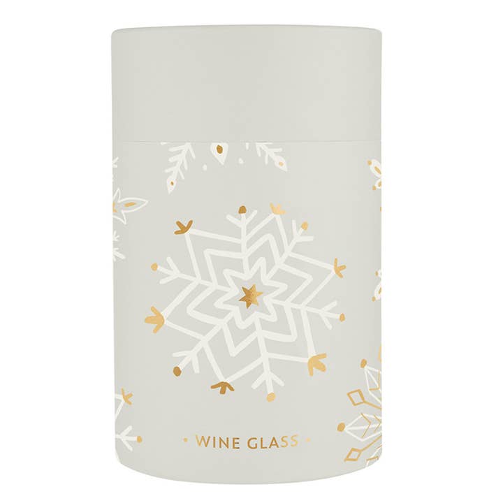 Santa Barbara Design Studio by Creative Brands - Wholesale Wine Glass - Gold Foil Stemless Wine Glass - Snowflakes1