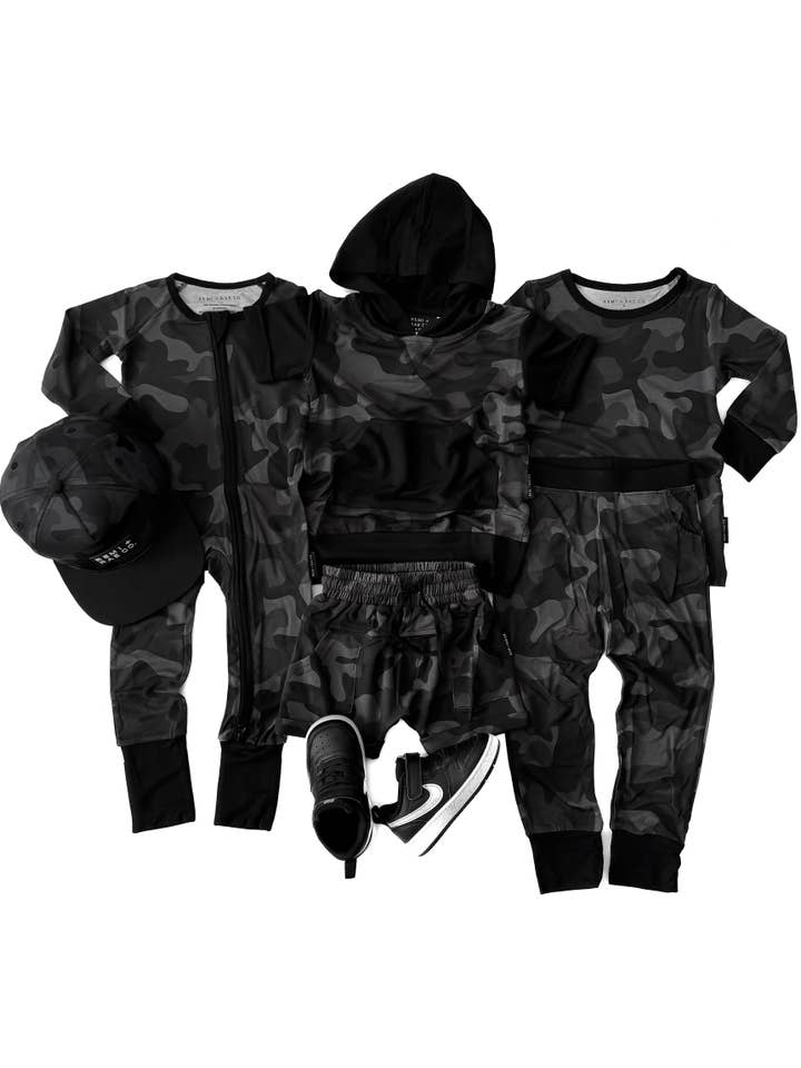 Remi + Rae Co. – Engroshandel Shorts - Børn – BAMBOO HAREM SHORTS - BLACK OPS4