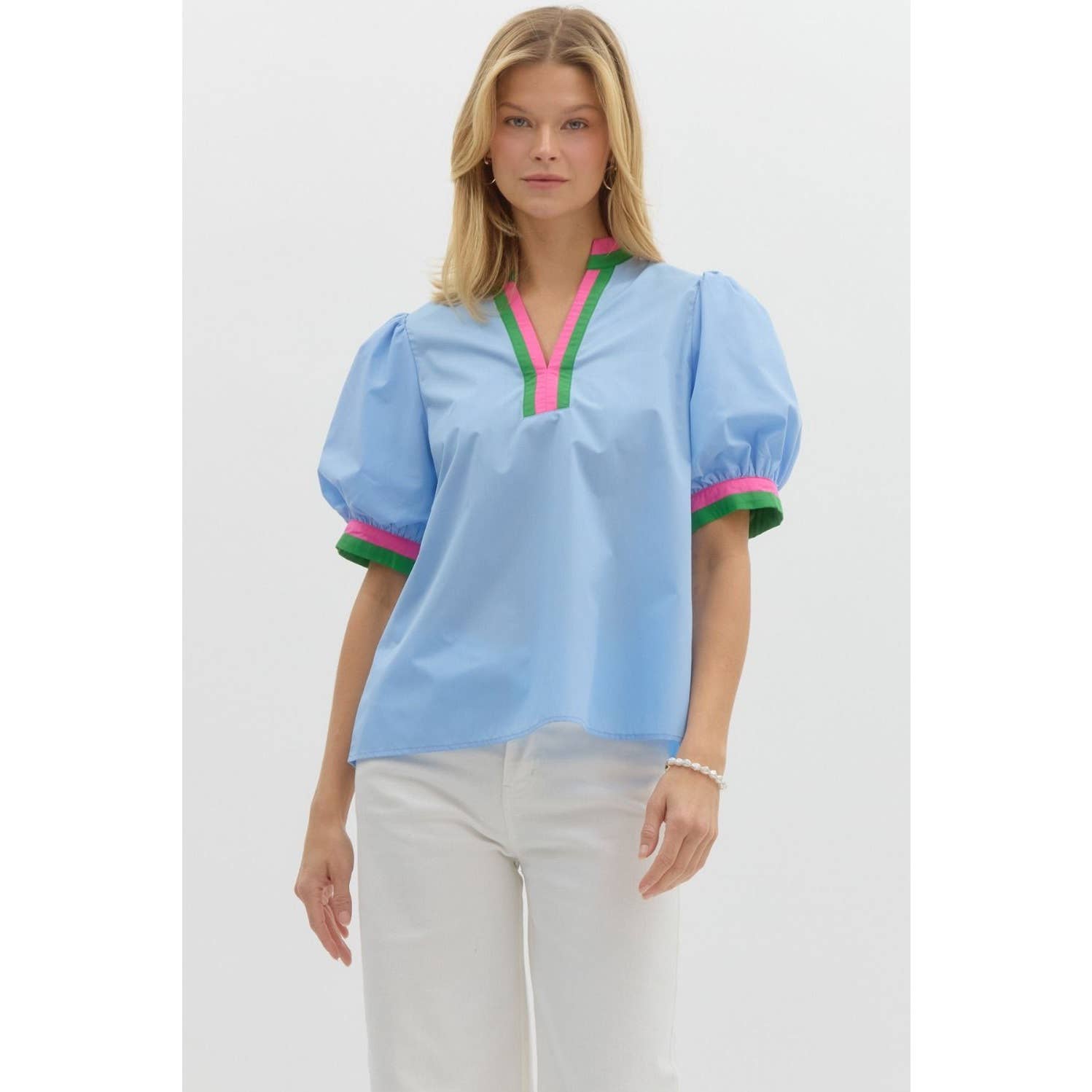 STYLE USA - Wholesale Tunic - Women's - Solid short bubble sleeve top5