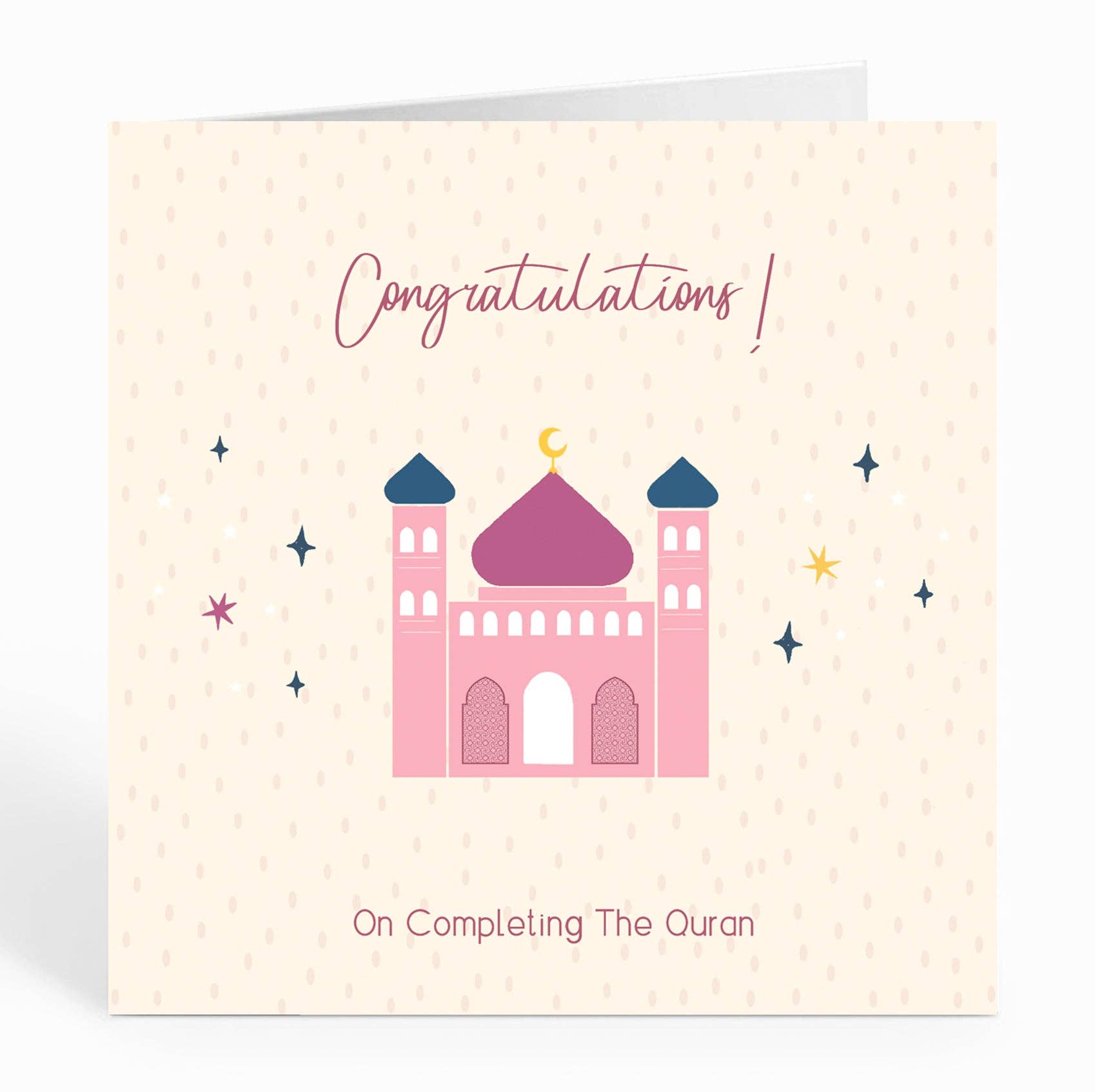Islamic Moments - Wholesale Congratulations Card - Congratulations on completing the Quran-Pink Mosque- ILM 160
