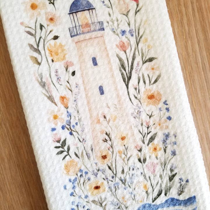 Firefly Paper Studio, LLC - Wholesale Tea Towel - Coastal Lighthouse Tea Towel1