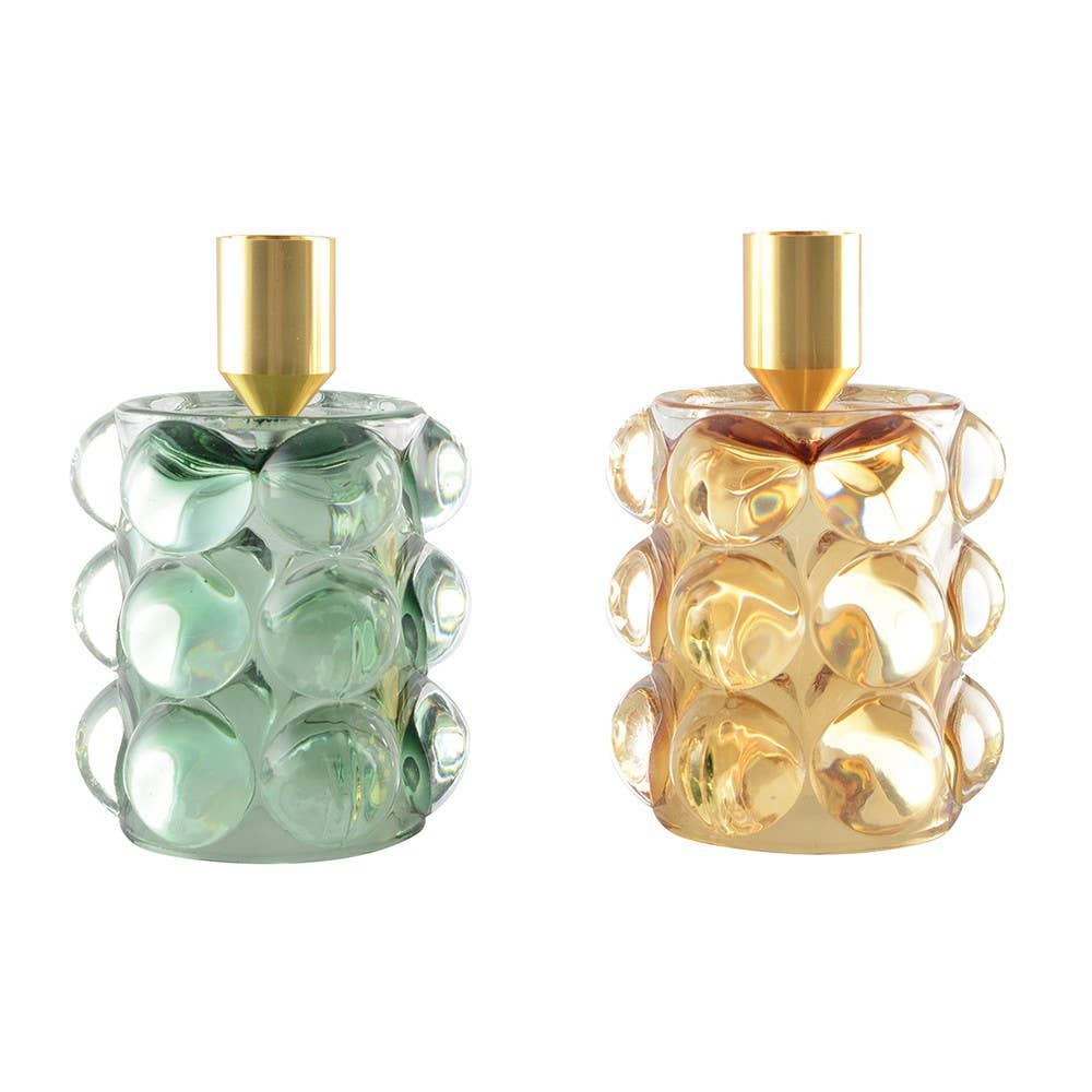 AULICA - Wholesale Candle Holder - Yellow and green bubble candle holders - set of 20