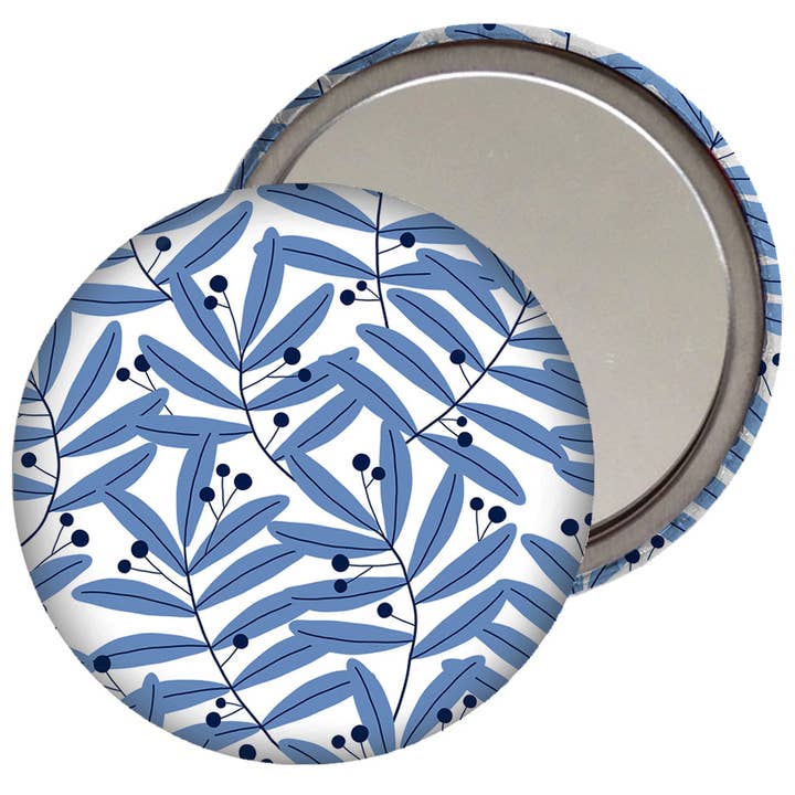 Blue Leaves - Taschenspiegel für den Großhandel von Lydia Meiying