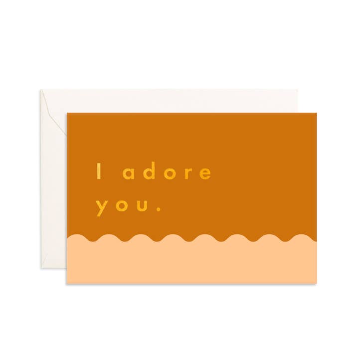 Fox & Fallow - Wholesale Love Card - Adore You Hazelnut Ripple Mini Greeting Card
