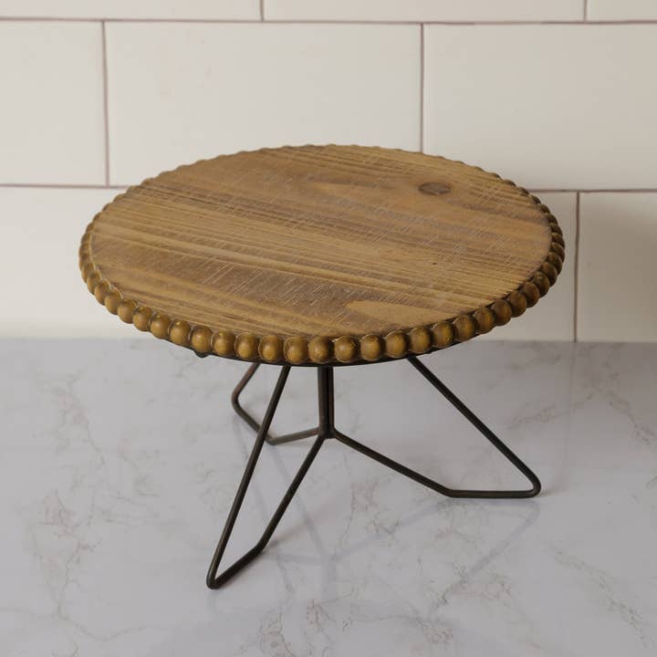 Beaded Wood Stand, Large (PC) for wholesale by Audrey's Home & Gift