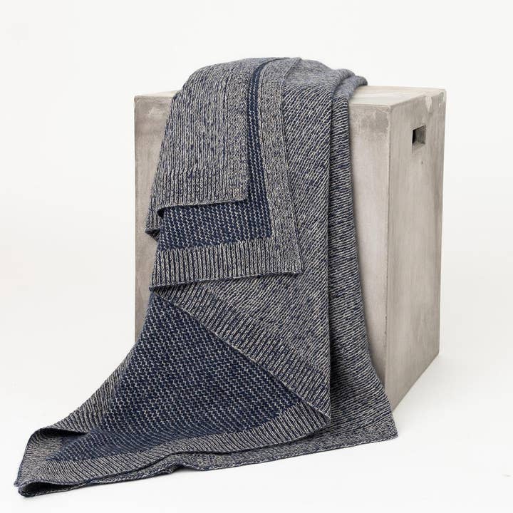 Cobalt and Platinum Yak Down Beehive Knit Throw and other Purchase Wholesale bee throw. Free Returns & Net 60 Terms on Faire trending on Faire.