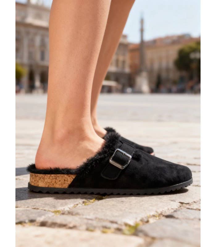 SWEET MAGIC SHOES & BAGS - Vendita all'ingrosso Pantofole - Donna - SUEDE CON PELLICCIA ALL'INTERNO2