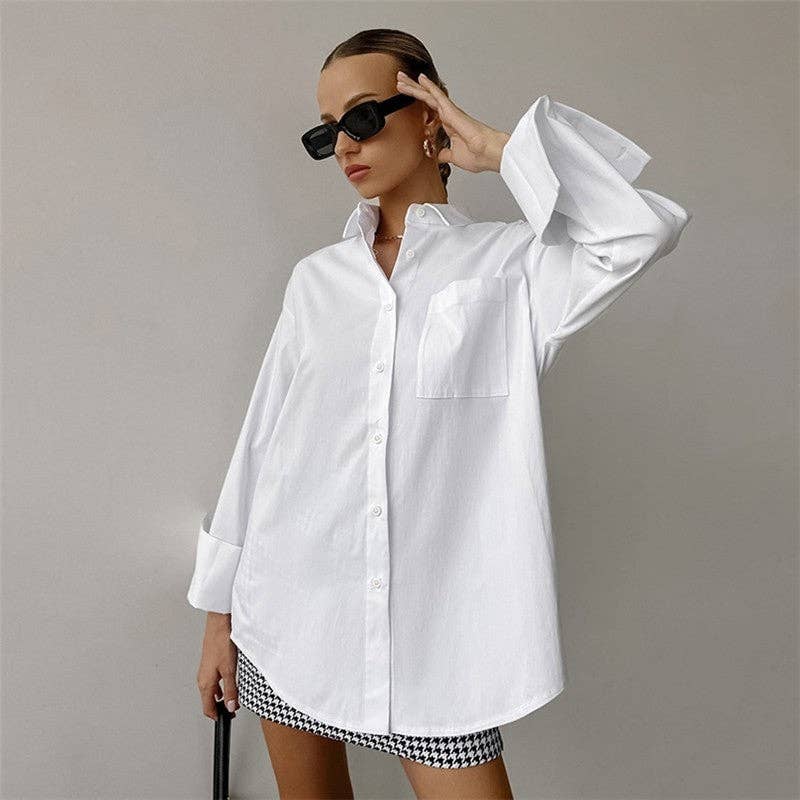 Effortless Elegance: White Oversized Shirt for wholesale on Faire0