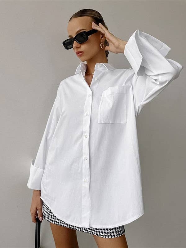 Effortless Elegance: White Oversized Shirt and other Purchase Wholesale oversized button down. Free Returns & Net 60 Terms on Faire trending on Faire.