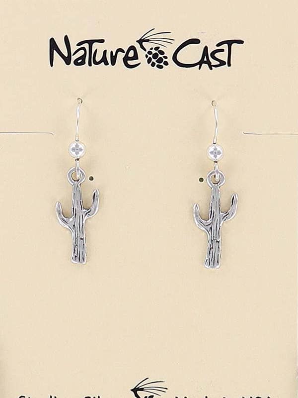 43128 Earring Dangle Sterling Silver Saguaro for wholesale by Nature Cast