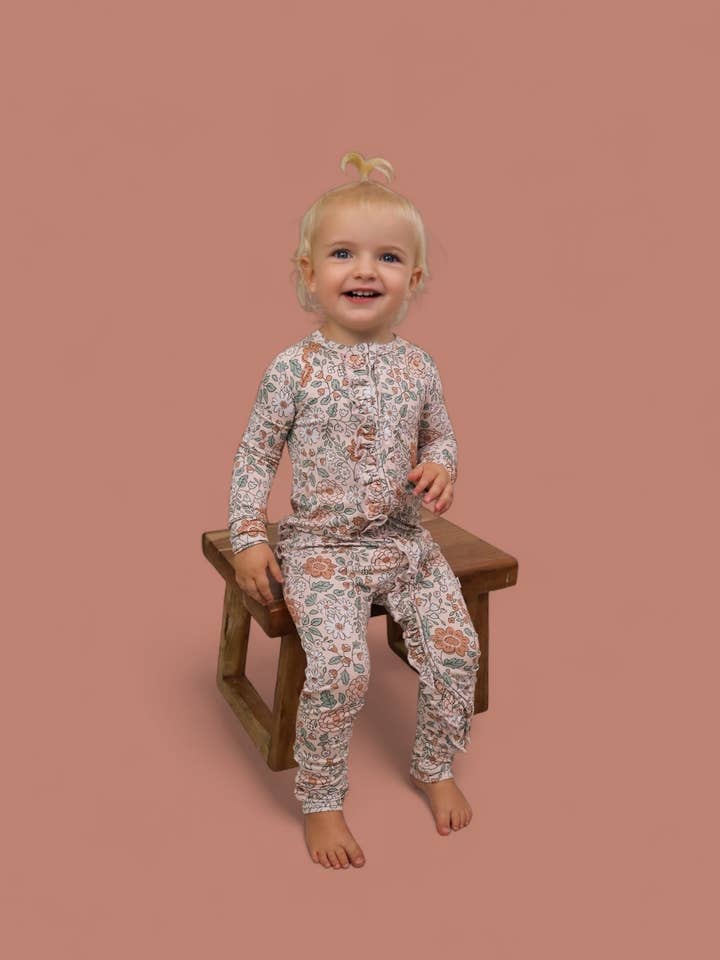 Dream Big Little Co. - Wholesale Jumpsuit - Baby - AUTUMN BLOSSOM DREAM RUFFLE ROMPER11
