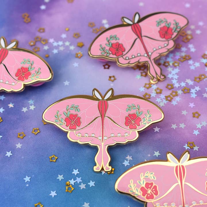 The Moonborn - Wholesale Lapel Pin/Button - Aphrodite Greek Mythology Olympian Goddess Moth Pin1