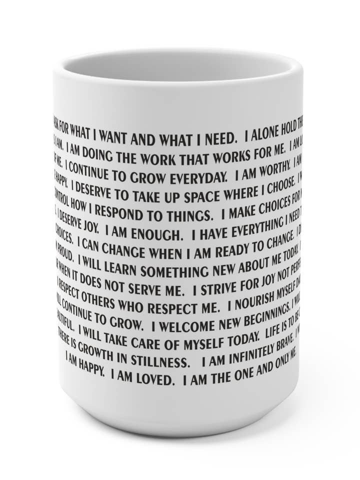 Empowering Affirmation Mug, Motivational Coffee Cup, Positive Self-Love Gift, Personal Growth Mug, Daily Inspiration for wholesale by Color Crumbs Club