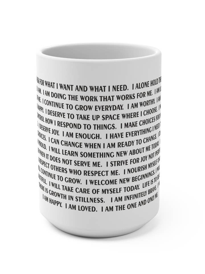 Empowering Affirmation Mug, Motivational Coffee Cup, Positive Self-Love Gift, Personal Growth Mug, Daily Inspiration for wholesale by Color Crumbs Club