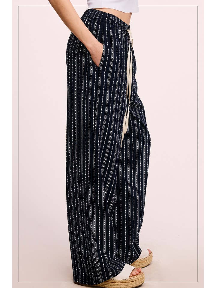 La Miel – Calças - Mulher por atacado – JDP4228-Calças de Design Padronizado de Corte Descontraído Com Bolsos3