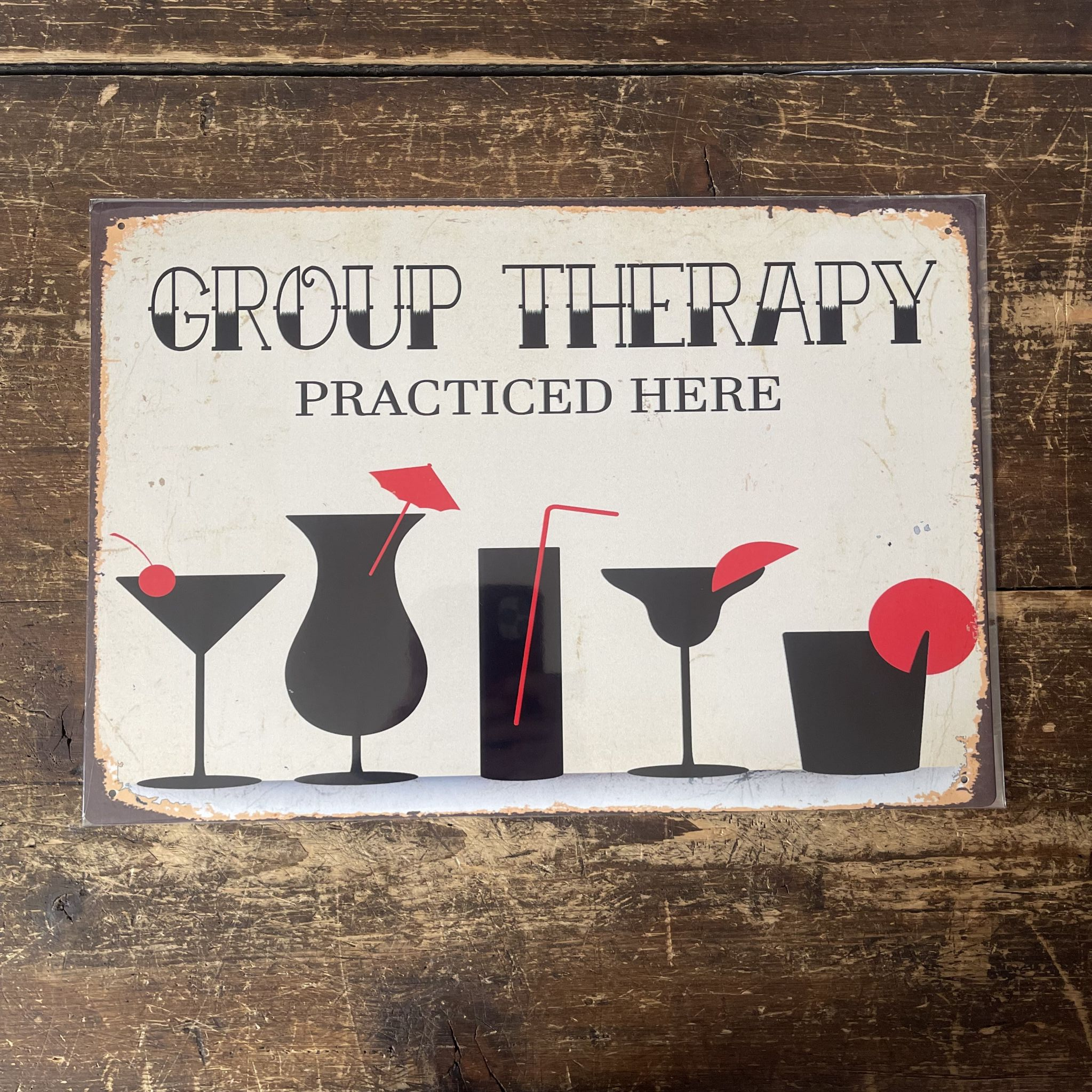 The British Metal Signs Company - Wholesale Sign - group Therapy Practiced here Bar Tin Sign Metal Sign Plaque1