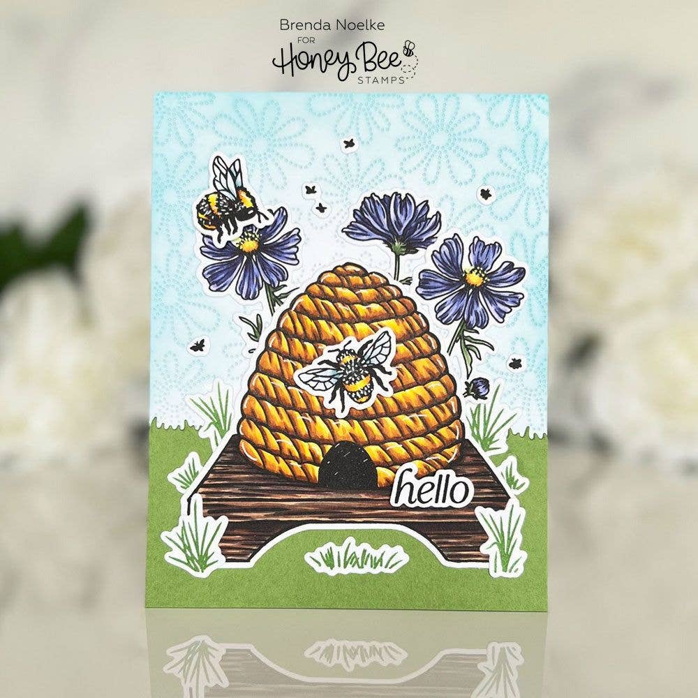 Honey Bee Stamps – wholesale Rubber/decorative stamp – Vintage Hive - 4x6 Photopolymer Stamp Set1