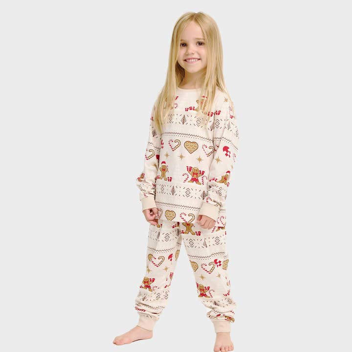 Pyjama de Noël en Biscuits Beige – Enfants pour la vente par Happy Seasons