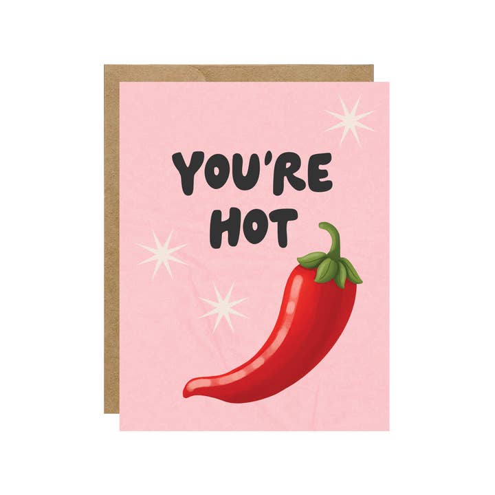 Tu es chaud - Carte d'amour épicée au piment pour la Saint-Valentin pour la vente par Simple Whimsy