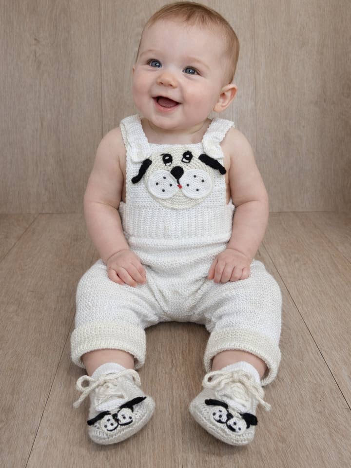 Little Pup Heirloom Overall and Booties Set for wholesale by Expectations