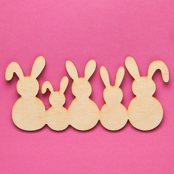 Factory Direct Craft - Wholesale Cutouts - Easter Bunny Family Unfinished Wood Cutout