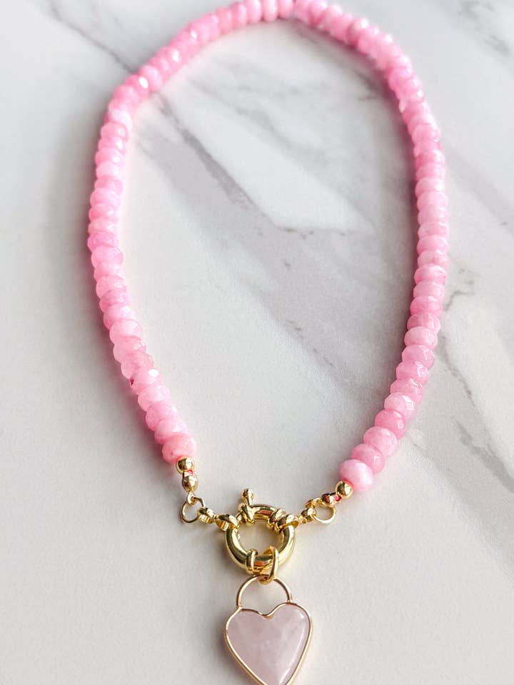 Collier Connie - Rose pour la vente par Dylan Designs