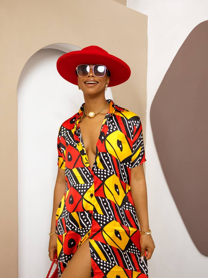 DUA MENKA - Wholesale Kaftan - Women's - Obiada Silk Ankara Kaftan1