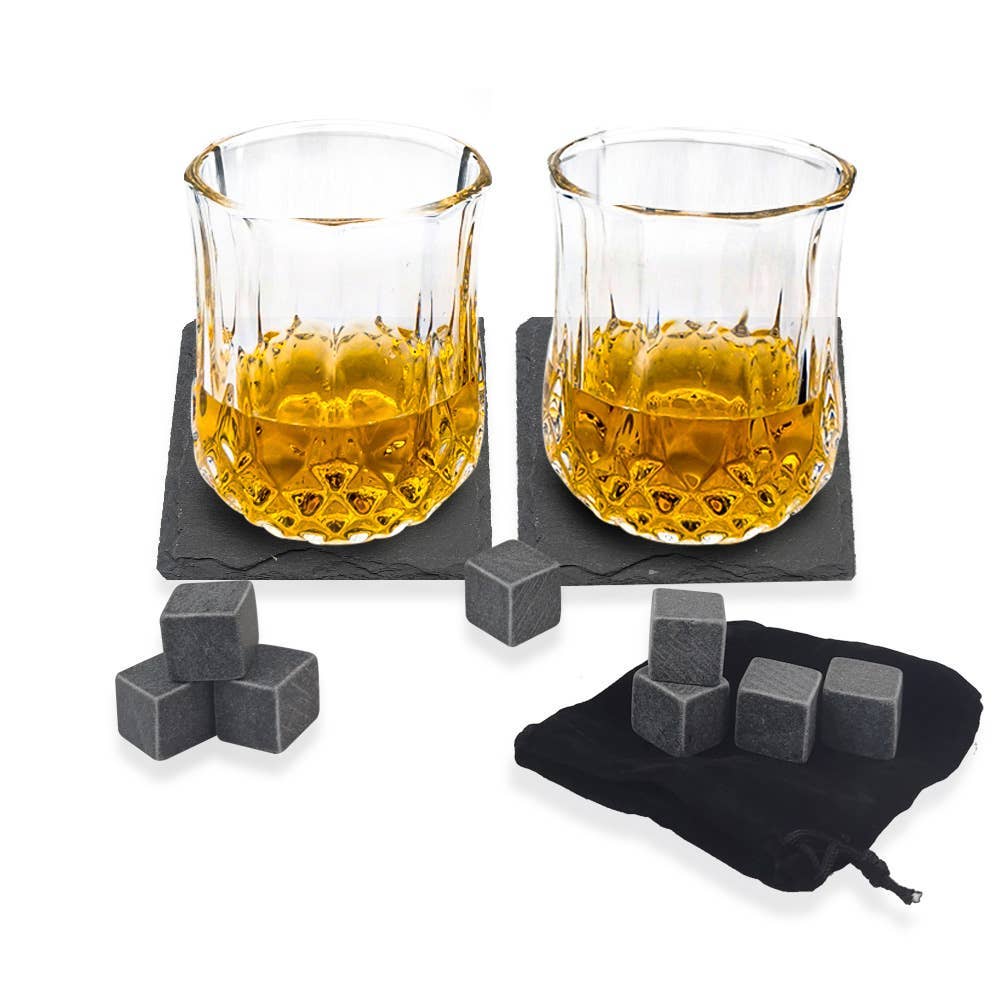 Original Products UK/EU - Vente Verres à cocktail/alcool - Coffret Originale Bar : Verres à whisky et pierres réfrigérantes4