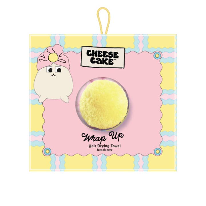 Hair Drying Towel with Pompom - Pink for wholesale by Cheesecake