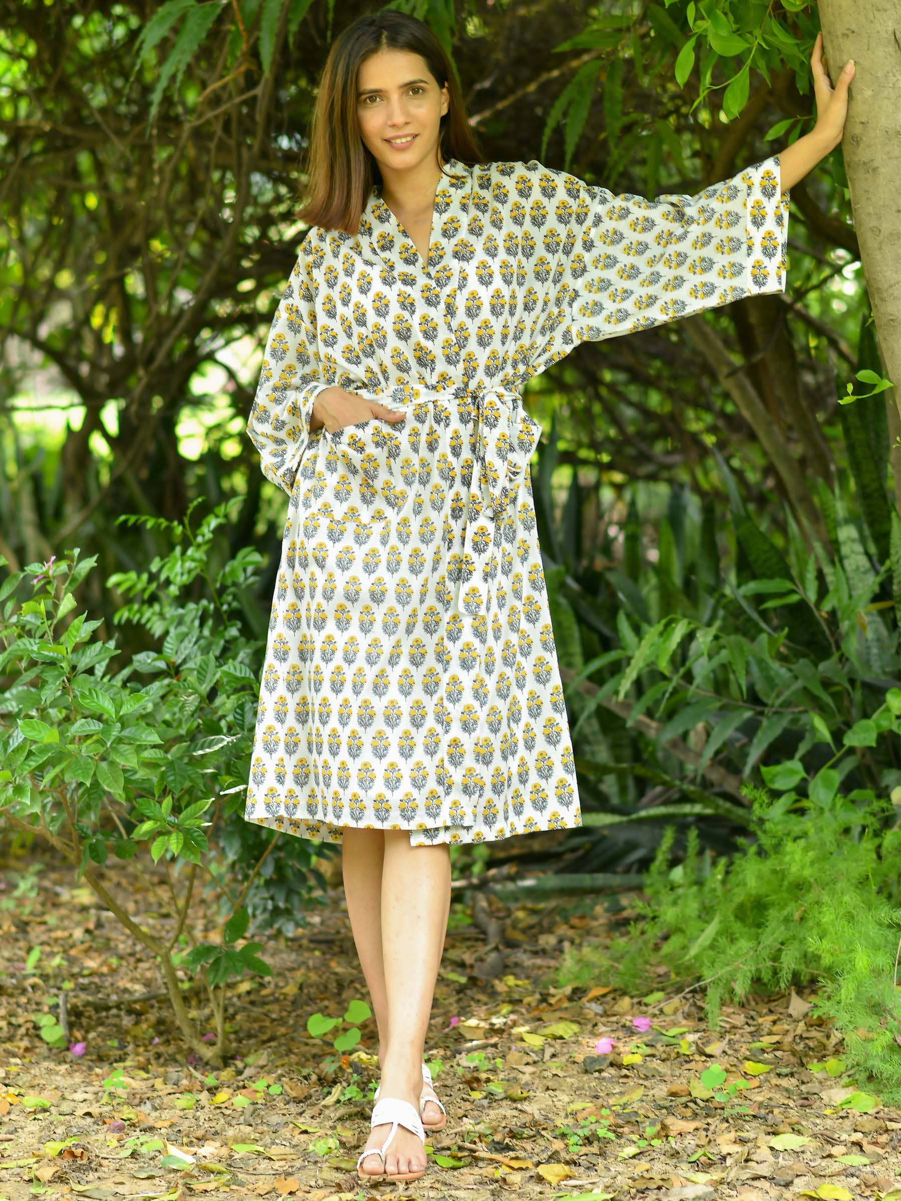 Handprint - Wholesale Kimono - Women's - NASLI BLUE YELLOW KIMONO2