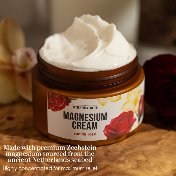 Better Shea Butter - Wholesale Body Cream/Lotion - Magnesium Cream (Vanilla Rose) for Sleep and Relaxation1
