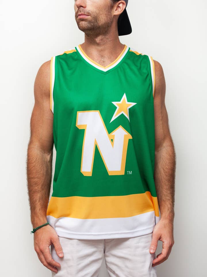 Minnesota North Stars Retro Alternate Hockey Tank for wholesale by Bench Clearers